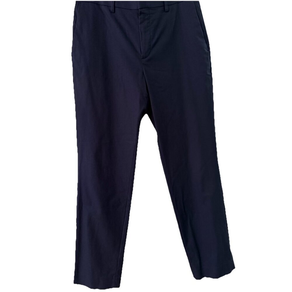 Banana Republic Men's Slim Fit Stretch Career Pants 34‎ x 33 Blue Thick EUC